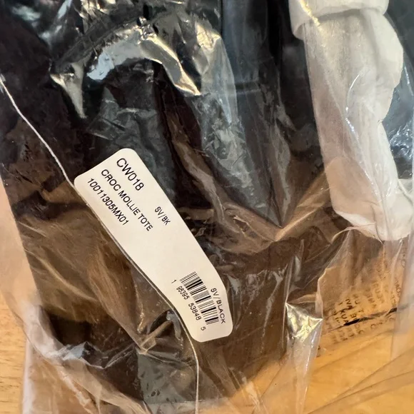 NWT Coach Mollie Tote Croco Black Women's Bag - Picture 2 of 10